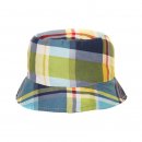 Wholesale blue checked boys bucket hat developed from cotton