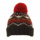 Boys pattern bobble hat with patterned design in black from wholesale hat supplier SSP Hats