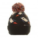 Wholesale bobble hat with rocket ship design in black