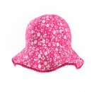 Bulk girls pink floral wide brim hat