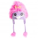 Wholesale girls novelty furry bear hat in purple