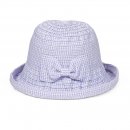 C690- GIRLS GINGHAM TURN UP BRIM SUN HAT