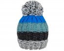 C699- BOYS PATTERN KNITTED BOBBLE HAT WITH FLECCE LINING