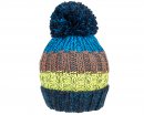 C699- BOYS PATTERN KNITTED BOBBLE HAT WITH FLECCE LINING