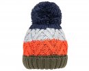 C701- BOYS STIRPE KNITTED BOBBLE HAT