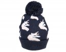 C706- GIRLS UNICORN PRINT BOBBLE HAT