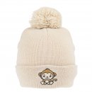 C768- KIDS MONKEY PRNIT KNITTED BOBBLE HAT- WITH LINING