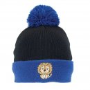 C769- KIDS PANDA/LION PRNIT KNITTED BOBBLE HAT- WITH LINING
