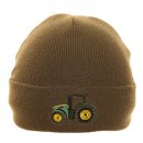 C774- KIDS KNITTED TRACTOR PRINT SKI HAT-FLEECE LININING