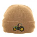 C774- KIDS KNITTED TRACTOR PRINT SKI HAT-FLEECE LININING