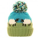 C775-  KIDS UNISEX SHEEP PRINT KNITTED BOBBLE HAT