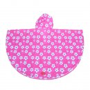 Wholesale pink flower poncho from the back