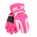 Wholesale girls waterproof ski gloves in dark pink