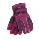 Wholesale girls waterproof ski gloves in purple