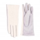 Wholesale ladies super soft stripe gloves in grey