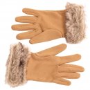 GL1251 - LADIES COLOURED GLOVES WITH FAUX FUR CUFF