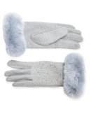 GL1263- LADIES TOUCH SCREEN GLOVES WITH LARGE FAUX FUR CUFFS