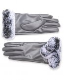 GL1264- LADIES PU GLOVES WITH LARGE FAUX FUR CUFFS