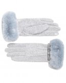 GL1266-LADIES TOUCH SCREEN GLOVES WITH LARGE FAUX FUR CUFFS