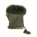 GL1276- PK OF 12-  LADIES CUFF GLOVE WITH FAUX FUR