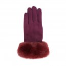 GL1281- PK OF 12- LADIES GLOVE WITH FAUX FUR AROUND THE CUFF