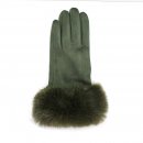 GL1281- PK OF 12- LADIES GLOVE WITH FAUX FUR AROUND THE CUFF