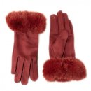 GL1281- PK OF 12- LADIES GLOVE WITH FAUX FUR AROUND THE CUFF