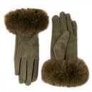 GL1281- PK OF 12- LADIES GLOVE WITH FAUX FUR AROUND THE CUFF