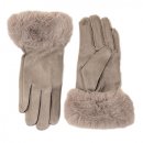 GL1282- PK OF 12- LADIES GLOVE WITH FAUX FUR AROUND THE CUFF