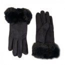GL1282- PK OF 12- LADIES GLOVE WITH FAUX FUR AROUND THE CUFF