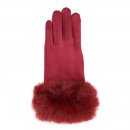 GL1283- PK OF 12- LADIES GLOVE WITH FAUX FUR AROUND THE CUFF