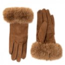 GL1283- PK OF 12- LADIES GLOVE WITH FAUX FUR AROUND THE CUFF