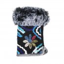 GL1288- PK OF 12- LADIES PATTERN CUFF GLOVE WITH FAUX FUR