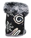 GL1288- PK OF 12- LADIES PATTERN CUFF GLOVE WITH FAUX FUR