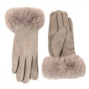 GL1296- PK OF 12- LADIES GLOVE WITH FAUX FUR AROUND THE CUFF