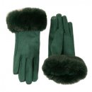 GL1296- PK OF 12- LADIES GLOVE WITH FAUX FUR AROUND THE CUFF