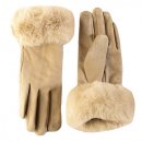 GL1297- PK OF 12- LADIES GLOVE WITH FAUX FUR AROUND THE CUFF