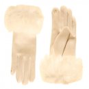 GL1305- PK OF 12- LADIES GLOVE WITH FAUX FUR AROUND THE CUFF