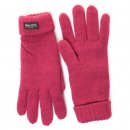 Wholesale knitted thinsulate branded gloves in dark pink