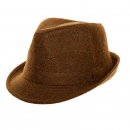 Wholesale brown adults unisex tweed trilby