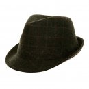 Wholesale black adults unisex tweed trilby