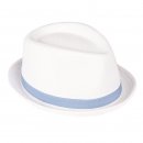 Wholesale white mens trilby hat with detail band developed from polyester
