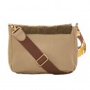 Wholesale dark green tweed large cross body bag with back