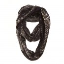 Wholesale ladies poppy and glitzy black infinity lightweight scarf