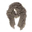 Wholesale ladies gabby grey check and frilly lightweight scarf