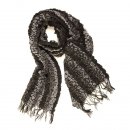 Wholesale ladies milly stripe ruched black lightweight scarf