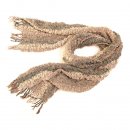 Wholesale ladies milly stripe ruched biege lightweight scarf