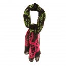 Wholesale lightweight gemma heart print lightweight scarf in black