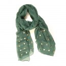 Wholesale ladies sabrina green stud lightweight scarf