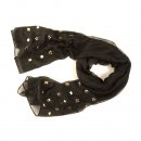 Wholesale ladies sabrina black stud lightweight scarf